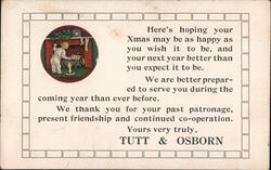 TUTT & OSBORN Christmas Advertising Postcard, Child at Fireplace Postcard Postcard Postcard