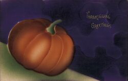 Thanksgiving Greetings Pumpkin Postcard