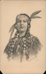 Native American Woman Portrait Postcard Postcard