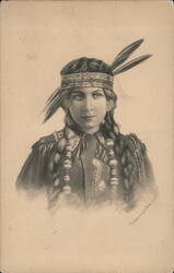 Native American Woman Portrait Postcard Postcard