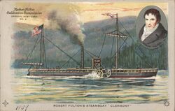 Robert Fulton's Steamboat "Clermont", 1909 Postcard