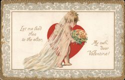 Cupid Valentine Postcard, Let Me Lead Thee to the Altar Postcard