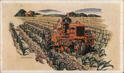 Case Model "C" Tractor Cultivating Corn Postcard