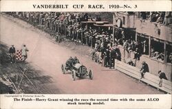 Harry Grant Winning 1910 Vanderbilt Cup Race Auto Racing Postcard Postcard Postcard