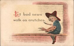 Let Bad News Walk on Crutches, Boy Artist Artists Postcard Postcard Postcard