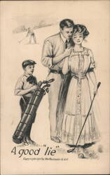 A Good Lie, Couple on Golf Course, Caddie Postcard