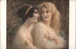 Dark and Fair, Brunette and Blonde Women Tade Styka Postcard Postcard Postcard