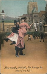 Suffragette Votes for Women, Policeman Carries Woman Postcard