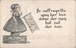 Suffragette on Soap Box, Votes for Women Postcard