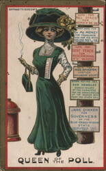 Queen of the Poll, Suffragette Series No 9 Postcard