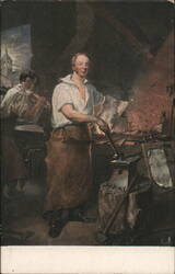 Pat Lyon at the Anvil, Portrait of a Blacksmith by John Neagle Postcard