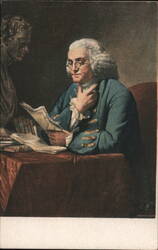 Benjamin Franklin Reading, by David Martin Postcard