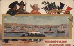 1909 Hudson-Fulton Celebration Naval Parade Bernhardt Wall Postcard Postcard Postcard