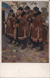 Joža Uprka Hudci - Czech Musicians Art Postcard Postcard Postcard