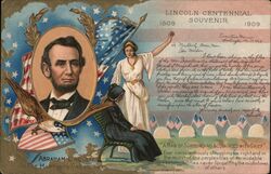 Abraham Lincoln Centennial Souvenir Postcard with Letter Postcard