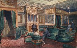 Drawing Room Cunard Line RMS. CAMPANIA & LUCANIA Interiors Postcard Postcard Postcard