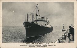 Baltimore Mail Line Ship, City of Baltimore Postcard