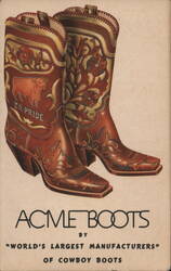 Acme Cowboy Boots, T.O. Pride Steer Hide Postcard