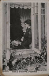 Miss Beryl Faber Reading by Window Postcard