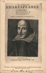 Mr. William Shakespeare Comedies, Histories, & Tragedies 1623 Postcard