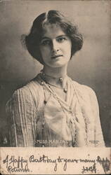 Miss Mab Page, Actress, Portrait Postcard, 1913 Postcard