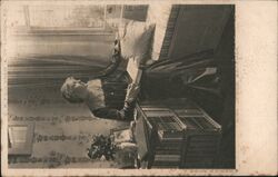 Miss Jessie Bateman, Actress, at Home Reading a Book Postcard