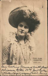 Miss Olga Kingston, Actress, Portrait Photo Postcard Postcard