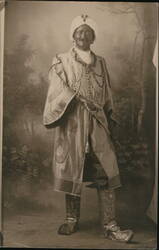 Man in Ornate Robe and Turban, Actor? Postcard