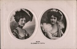 Miss Elizabeth Firth, Actress, Dual Portrait Postcard Postcard