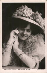 Gertie Millar, Grapes & Flowers Hat, Rotary Photo Actresses Postcard Postcard Postcard