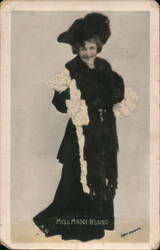 Miss Madge Lessing, Actress, Portrait, Fur Coat, Hat Postcard