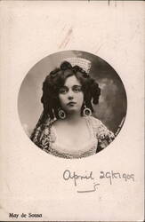 May de Sousa Actress Portrait Real Photo Postcard Actresses Photo Reisson Postcard Postcard Postcard