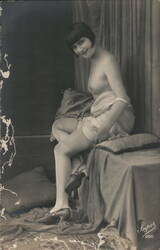 French Woman in Lingerie, Super Series 1100 Postcard