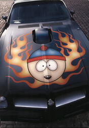 South Park Car Hood Advertising Postcard