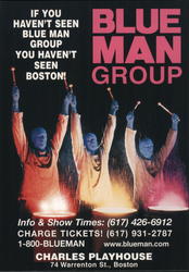 Blue Man Group at Charles Playhouse Postcard