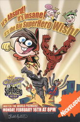 "Fairly Odd Parents Big Superhero Wish" by Nickelodeon Rack Cards Postcard Postcard Postcard