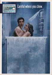 Dentyne Ice Couple in Frozen Shower Postcard