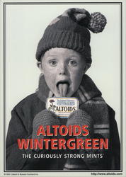 Altoids Wintergreen Child with Tongue Stuck to Tin Postcard