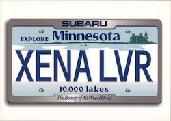 Subaru Xena Lvr License Plate Postcard