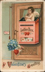 Cupid in Letter Box, Valentine Greeting Ellen Clapsaddle Postcard Postcard Postcard