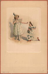 Antique Postcard Children Dressed as Clowns Elen Postcard Postcard