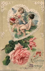 Cupid Valentine Message Postcard 1911 Postcard