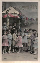 Children with Musical Instruments, Bonne Fete Postcard Postcard Postcard