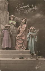 Joyeux Noel, Three Angels with Madonna at Altar Postcard