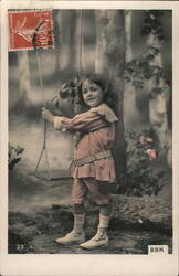 Little Girl on a Swing Postcard