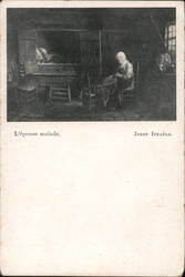 L'épouse malade by Jozef Israëls Artists Postcard Postcard Postcard