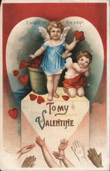 I Want to Die Poor, Cupid Valentine Postcard Postcard