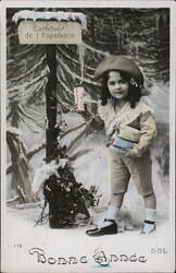 Child at Crossroads of Hope Bonne Année New Year Postcard Postcard