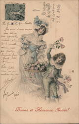 Bonne et Heureuse Année! New Year Postcard, 1906 Postcard