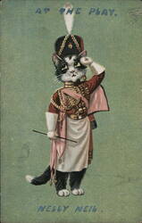 Cat in Military Uniform Saluting, Nelly Neil Postcard Postcard